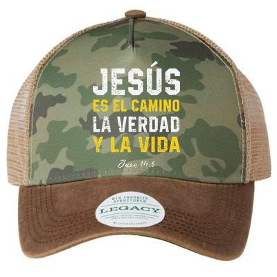 Jesus Es El Camino En Espanol Christian Spanish Preachers Premium Legacy Tie Dye Trucker Hat