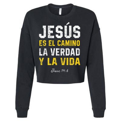 Jesus Es El Camino En Espanol Christian Spanish Preachers Premium Cropped Pullover Crew