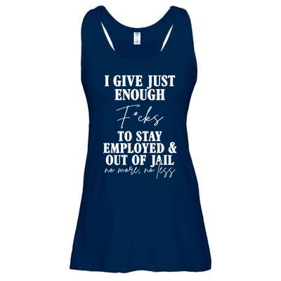 Just Enough Fucks To Stay Employed Out Of Jail Funny Ladies Essential Flowy Tank