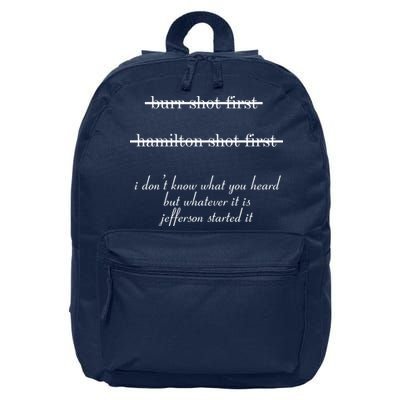 Jefferson Started It Hamilton Burr 16 in Basic Backpack