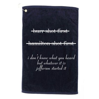 Jefferson Started It Hamilton Burr Platinum Collection Golf Towel