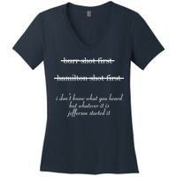 Jefferson Started It Hamilton Burr Women's V-Neck T-Shirt