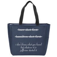 Jefferson Started It Hamilton Burr Zip Tote Bag