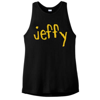 Jeffy Gold Logo Ladies PosiCharge Tri-Blend Wicking Tank