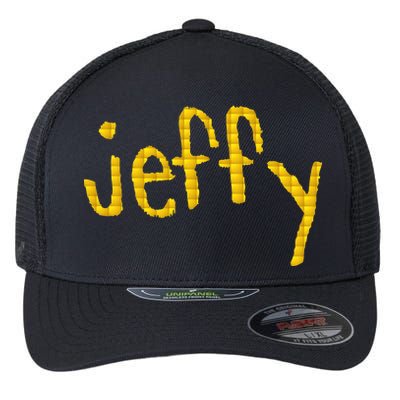 Jeffy Gold Logo Flexfit Unipanel Trucker Cap