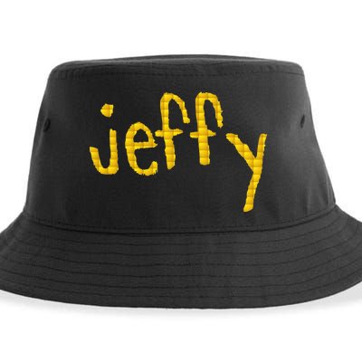 Jeffy Gold Logo Sustainable Bucket Hat