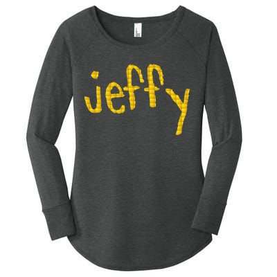 Jeffy Gold Logo Women's Perfect Tri Tunic Long Sleeve Shirt