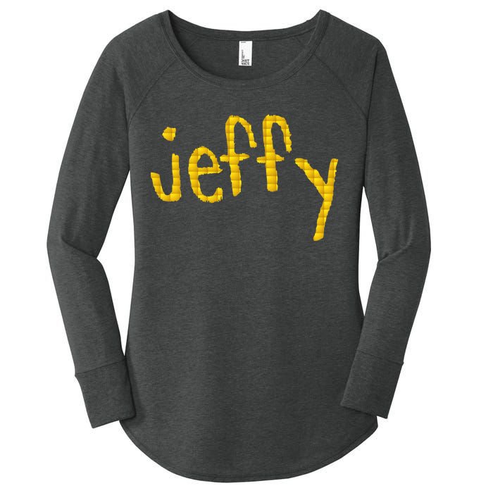 Jeffy Gold Logo Women's Perfect Tri Tunic Long Sleeve Shirt