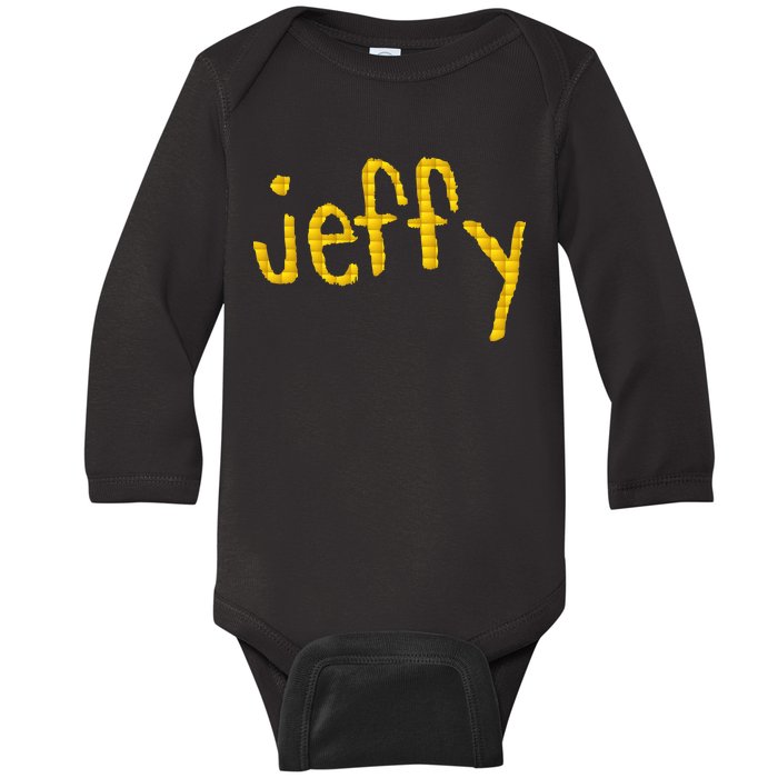 Jeffy Gold Logo Baby Long Sleeve Bodysuit