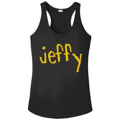 Jeffy Gold Logo Ladies PosiCharge Competitor Racerback Tank