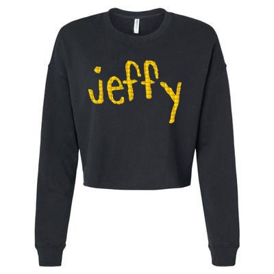 Jeffy Gold Logo Cropped Pullover Crew