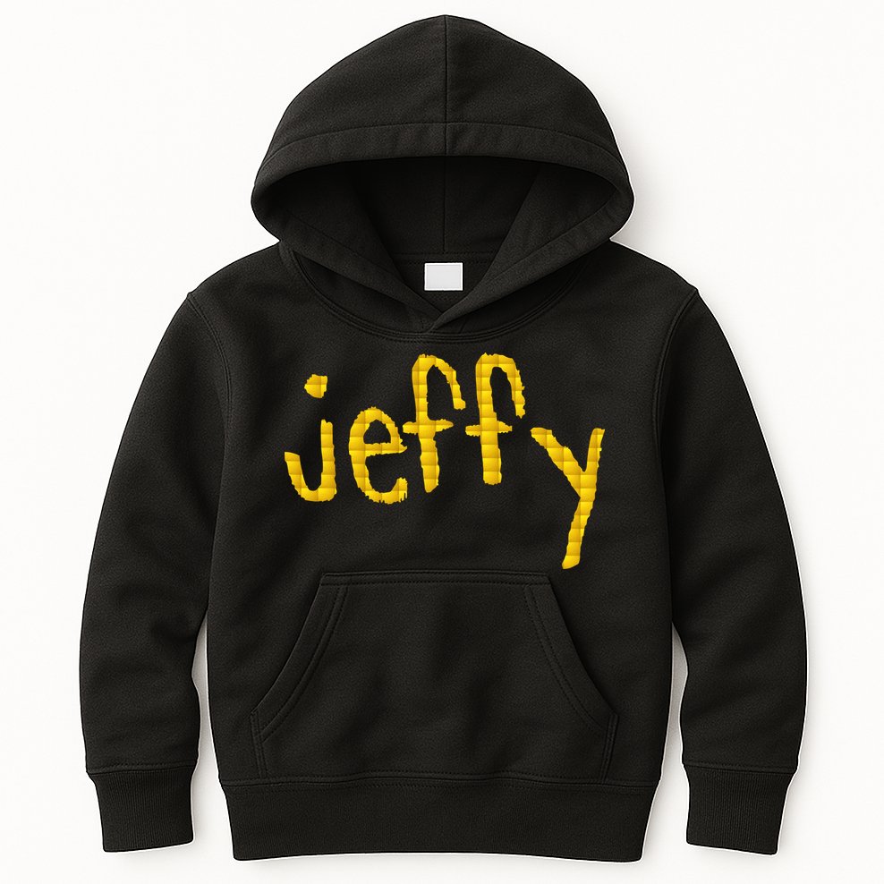 Jeffy Gold Logo Kids Hoodie