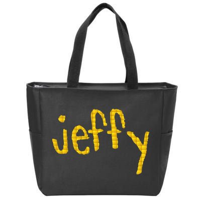 Jeffy Gold Logo Zip Tote Bag