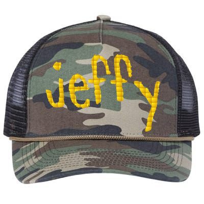 Jeffy Gold Logo Retro Rope Trucker Hat Cap