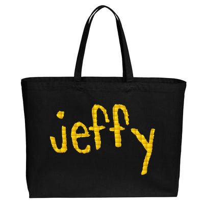 Jeffy Gold Logo Cotton Canvas Jumbo Tote