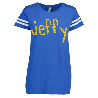 Jeffy Gold Logo Enza Ladies Jersey Football T-Shirt