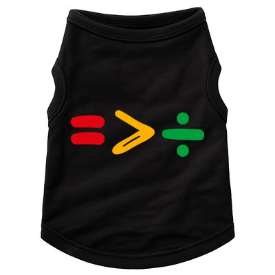 Juneteenth Equality Is Greater Than Division Afro Doggie Tank