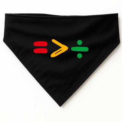 Juneteenth Equality Is Greater Than Division Afro USA-Made Doggie Bandana