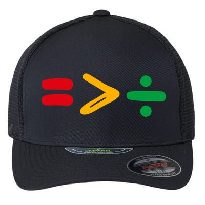 Juneteenth Equality Is Greater Than Division Afro Flexfit Unipanel Trucker Cap