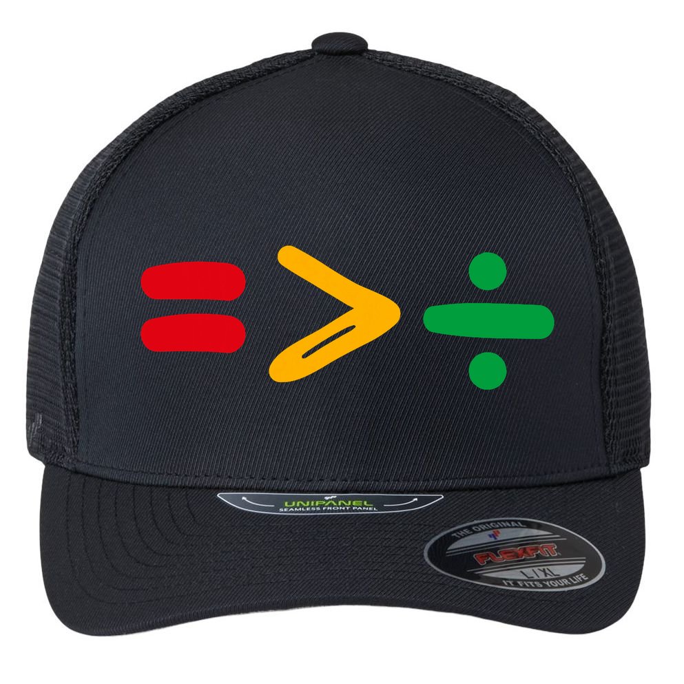Juneteenth Equality Is Greater Than Division Afro Flexfit Unipanel Trucker Cap