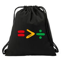 Juneteenth Equality Is Greater Than Division Afro Drawstring Bag