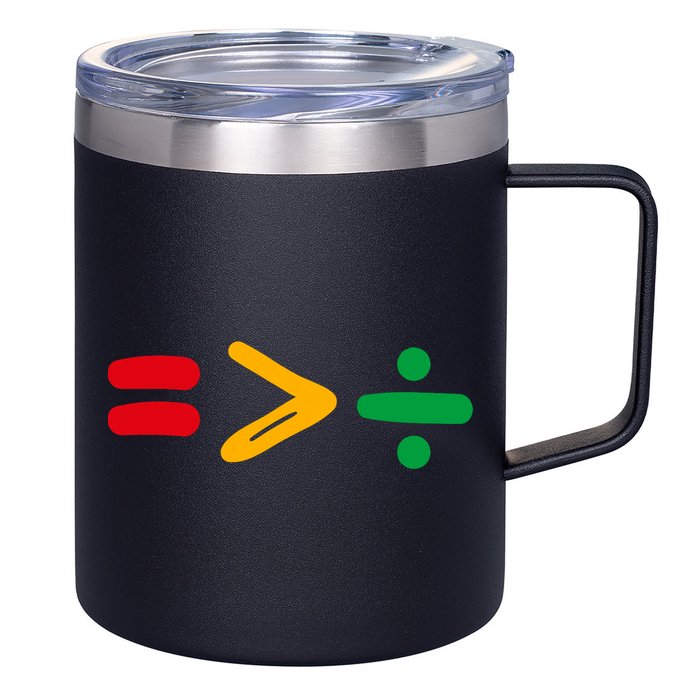 Juneteenth Equality Is Greater Than Division Afro 12oz Stainless Steel Coffee Mug