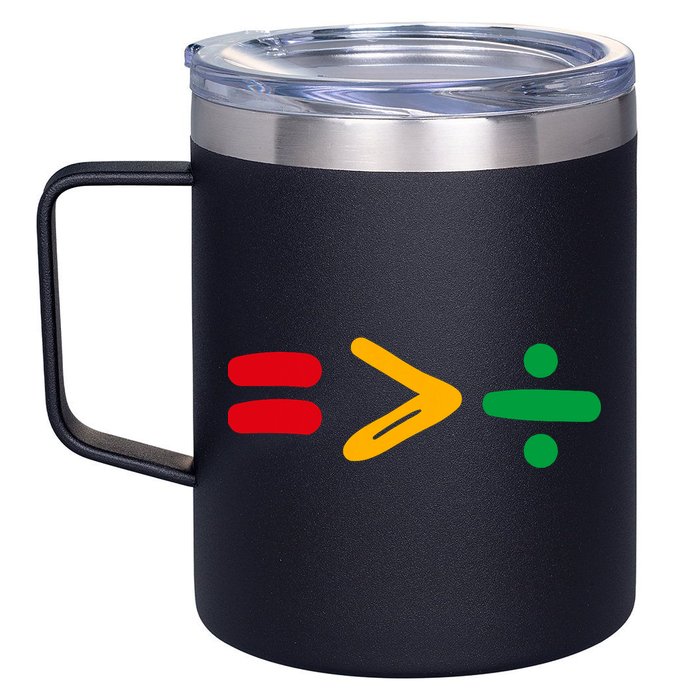 Juneteenth Equality Is Greater Than Division Afro 12oz Stainless Steel Coffee Mug