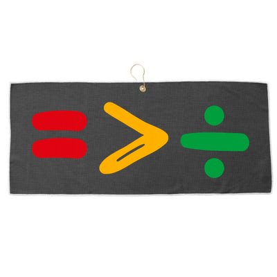 Juneteenth Equality Is Greater Than Division Afro Large Microfiber Waffle Golf Towel