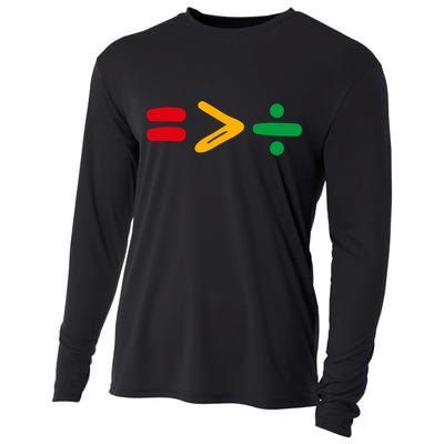 Juneteenth Equality Is Greater Than Division Afro Cooling Performance Long Sleeve Crew