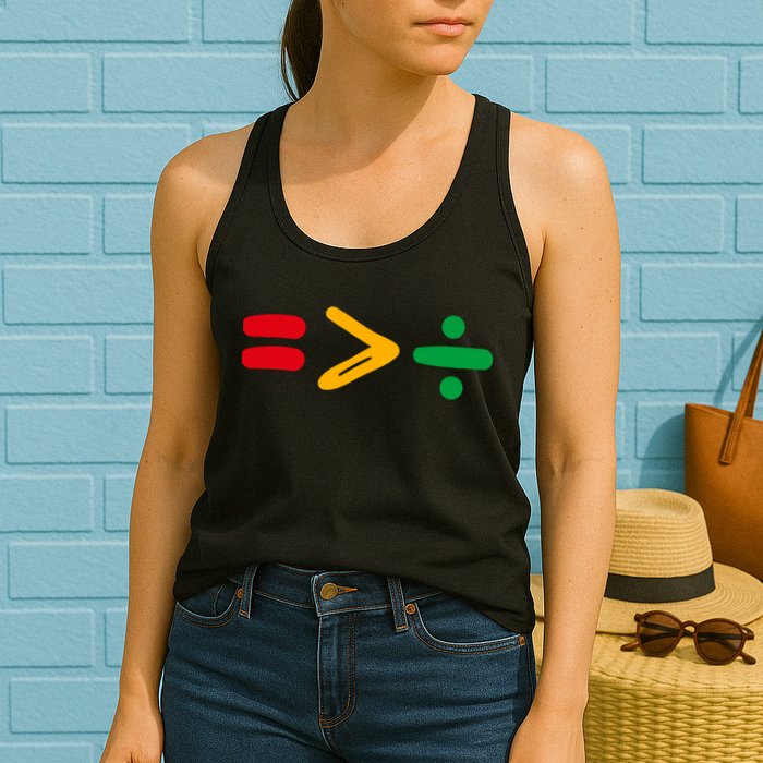 Juneteenth Equality Is Greater Than Division Afro Womens Tank Top