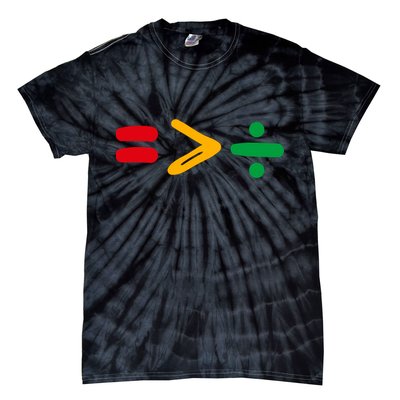 Juneteenth Equality Is Greater Than Division Afro Tie-Dye T-Shirt