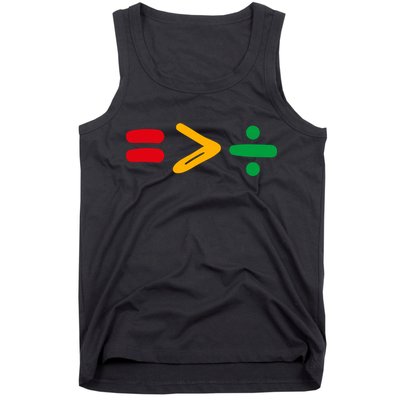 Juneteenth Equality Is Greater Than Division Afro Tank Top
