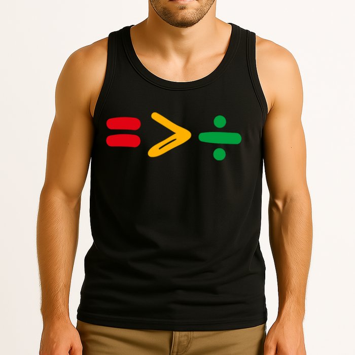 Juneteenth Equality Is Greater Than Division Afro Tank Top