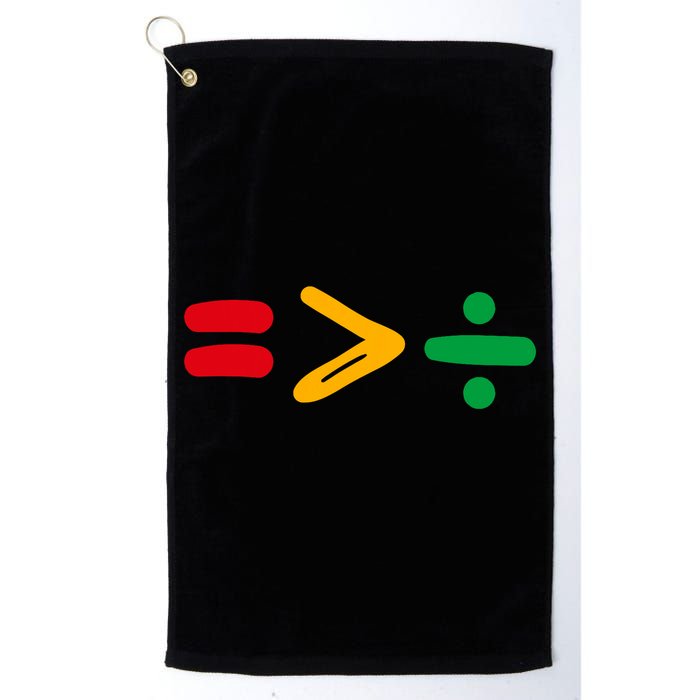 Juneteenth Equality Is Greater Than Division Afro Golf Towel