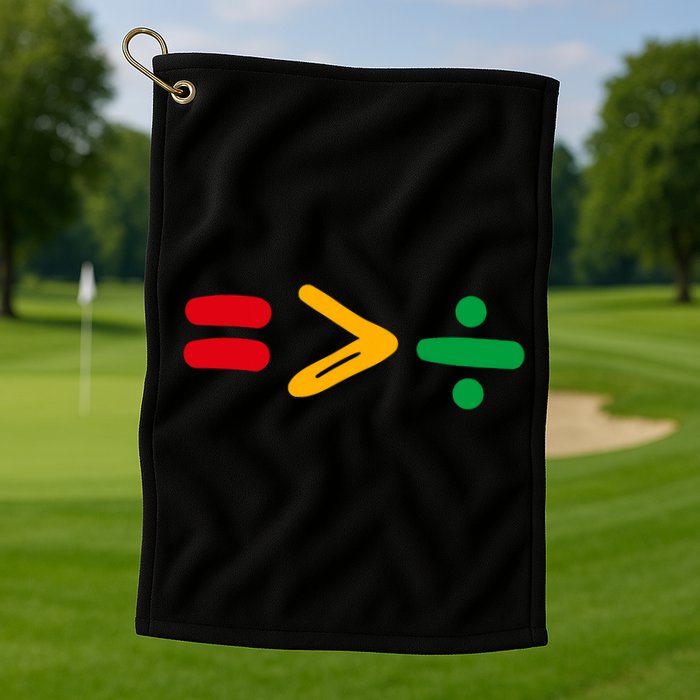 Juneteenth Equality Is Greater Than Division Afro Golf Towel