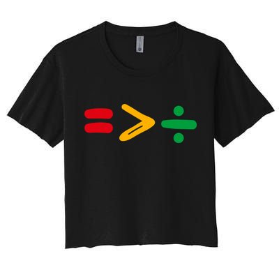 Juneteenth Equality Is Greater Than Division Afro Crop Top