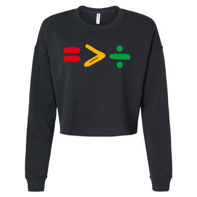 Juneteenth Equality Is Greater Than Division Afro Cropped Pullover Crew