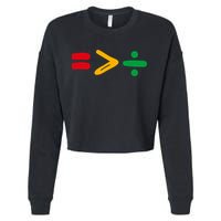 Juneteenth Equality Is Greater Than Division Afro Cropped Pullover Crew