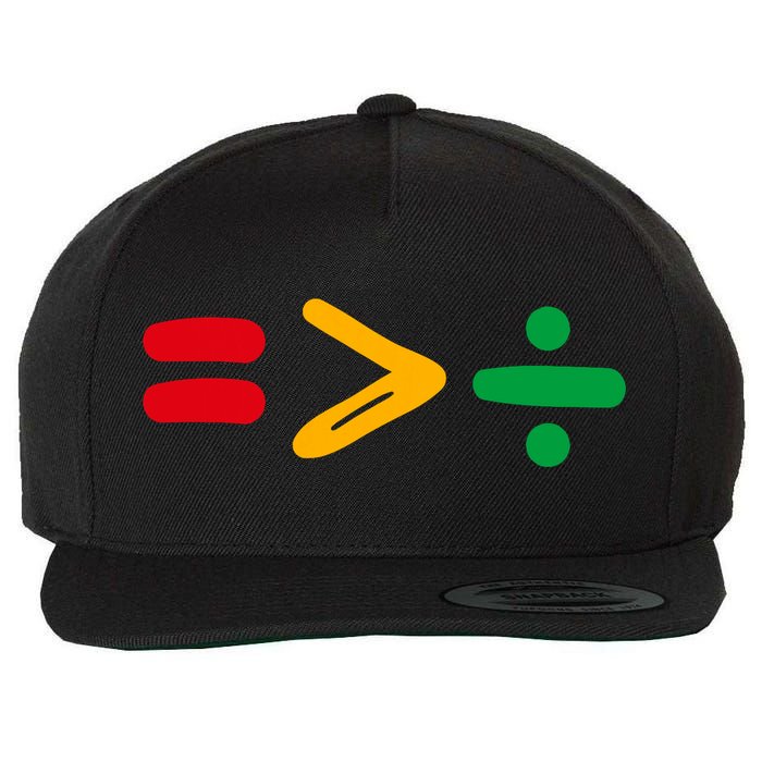 Juneteenth Equality Is Greater Than Division Afro Wool Snapback Cap