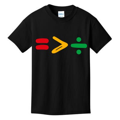 Juneteenth Equality Is Greater Than Division Afro Kids T-Shirt
