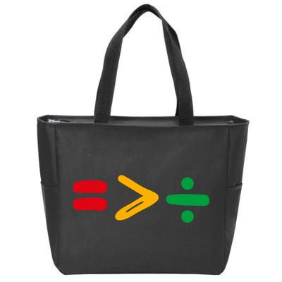 Juneteenth Equality Is Greater Than Division Afro Zip Tote Bag