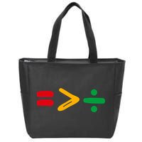 Juneteenth Equality Is Greater Than Division Afro Zip Tote Bag