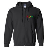Juneteenth Equality Is Greater Than Division Afro Full Zip Hoodie