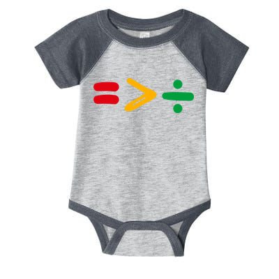 Juneteenth Equality Is Greater Than Division Afro Infant Baby Jersey Bodysuit