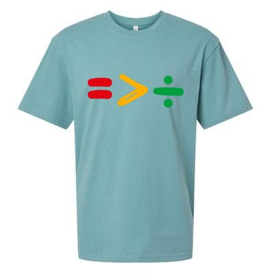 Juneteenth Equality Is Greater Than Division Afro Sueded Cloud Jersey T-Shirt