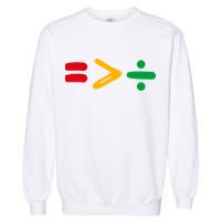 Juneteenth Equality Is Greater Than Division Afro Garment-Dyed Sweatshirt