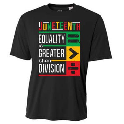 Juneteenth Equality Is Greater Than Division Afro Cooling Performance Crew T-Shirt