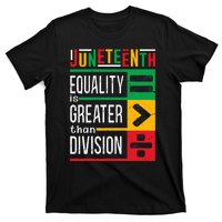 Juneteenth Equality Is Greater Than Division Afro T-Shirt