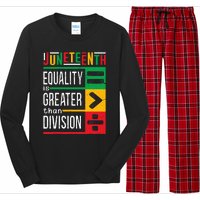 Juneteenth Equality Is Greater Than Division Afro Long Sleeve Pajama Set