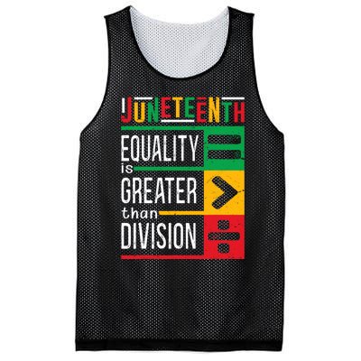 Juneteenth Equality Is Greater Than Division Afro Mesh Reversible Basketball Jersey Tank